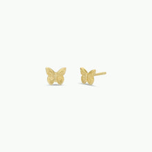 Load image into Gallery viewer, Gold Butterfly Stud Earrings