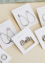 Load image into Gallery viewer, Silver Long Oval Hoop