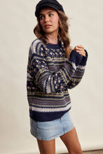 Load image into Gallery viewer, Fair Isle Floral Knit Sweater