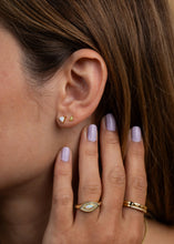 Load image into Gallery viewer, Mini Energy Gem - White Opal - Gold Earrings