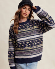 Load image into Gallery viewer, Fair Isle Floral Knit Sweater