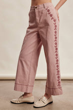 Load image into Gallery viewer, Floral Embroidered Cropped Wide-Leg Pants