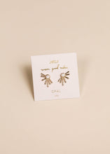 Load image into Gallery viewer, Sun Ray - White Opal - Gold Earrings