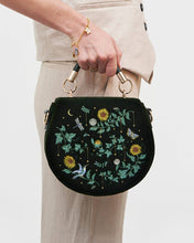 Load image into Gallery viewer, Sunflower Green Velvet Embroidered Top Handle Bag