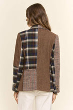 Load image into Gallery viewer, Mixed Plaid And Herringbone Patchwork Blazer Jacket