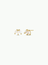 Load image into Gallery viewer, Opal Crown Stud - White - Gold Earrings
