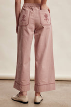 Load image into Gallery viewer, Floral Embroidered Cropped Wide-Leg Pants