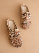 Load image into Gallery viewer, The Teri Chai Tweed Buckle Mule