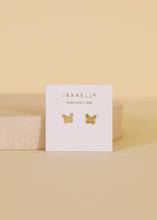 Load image into Gallery viewer, Gold Butterfly Stud Earrings