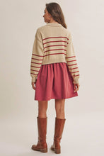 Load image into Gallery viewer, THE SANDY STRIPED POLO SWEATER MINI DRESS