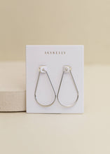 Load image into Gallery viewer, Silver Long Oval Hoop