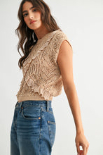 Load image into Gallery viewer, RUFFLED CROCHET KNIT TANK