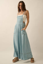 Load image into Gallery viewer, Denim Wide-Leg Overall Jumpsuit