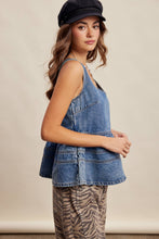 Load image into Gallery viewer, Denim Peplum Tank Top
