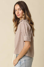 Load image into Gallery viewer, Anni Gingham Puff Sleeve Blouse