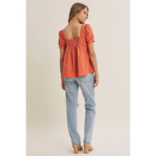 Load image into Gallery viewer, SUNDAY COTTON PUFF-SLEEVED PLEATED BLOUSE