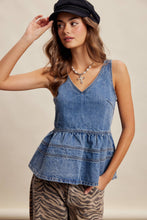 Load image into Gallery viewer, Denim Peplum Tank Top