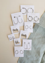 Load image into Gallery viewer, Silver Long Oval Hoop