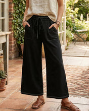 Load image into Gallery viewer, Relaxed Wide Leg Lightweight Drawstring Knit Pants