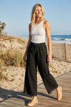 Load image into Gallery viewer, Relaxed Wide Leg Lightweight Drawstring Knit Pants