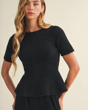 Load image into Gallery viewer, Bouclé Knit Peplum Pullover