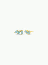 Load image into Gallery viewer, Offset Trio - Amazonite - Gold Earrings