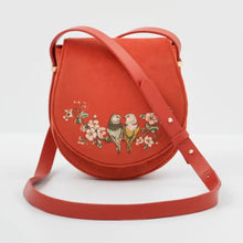 Load image into Gallery viewer, Fable Lovebirds Velvet Saddle Purse