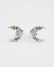 Load image into Gallery viewer, Nightshade Moon Silver Stud Earrings
