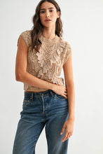 Load image into Gallery viewer, RUFFLED CROCHET KNIT TANK
