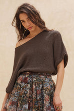 Load image into Gallery viewer, Short-Sleeve Pointelle Ribbed Knit Sweater
