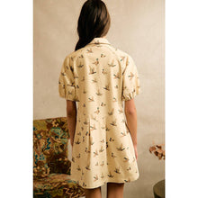 Load image into Gallery viewer, MALLARD DUCK PRINT PUFF SLEEVE MINI DRESS
