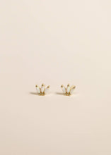 Load image into Gallery viewer, Opal Crown Stud - White - Gold Earrings
