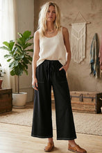 Load image into Gallery viewer, Relaxed Wide Leg Lightweight Drawstring Knit Pants
