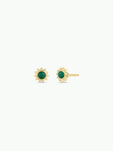 Load image into Gallery viewer, Sun Stud - Malachite - Earrings
