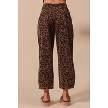 Load image into Gallery viewer, TWO TONED LEOPARD PRINT TWILL MID RISE WIDE PANTS
