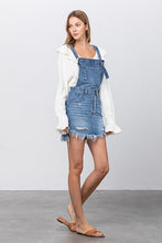 Load image into Gallery viewer, Frayed Denim Overalls Dress
