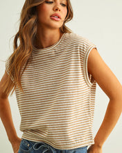 Load image into Gallery viewer, STRIPE PATTERN SLUB TOP
