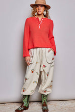 Load image into Gallery viewer, Long Sleeves Button-Front Half Placket Knit Sweater
