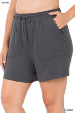Load image into Gallery viewer, Plus Cotton Drawstring Waist Shorts
