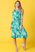 Load image into Gallery viewer, Plus Halter Neck Tropical Sash Dress
