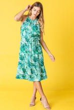 Load image into Gallery viewer, Plus Halter Neck Tropical Sash Dress

