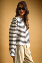 Load image into Gallery viewer, LONG SLEEVE STRIPED SLUB TOP
