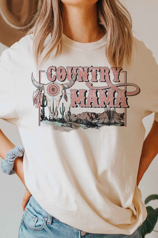 COUNTRY MAMA LONGHORN GRAPHIC TEE