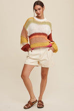 Load image into Gallery viewer, Online Exclusive Open Mixed Knit Slouchy Hand Crochet Sweater
