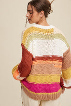 Load image into Gallery viewer, Online Exclusive Open Mixed Knit Slouchy Hand Crochet Sweater
