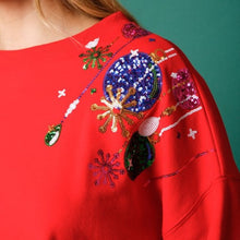 Load image into Gallery viewer, Christmas Ornament Crop Sweatshirt
