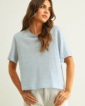 Load image into Gallery viewer, STRIPE SLUB SHORT SLEEVE TOP
