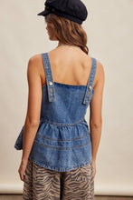 Load image into Gallery viewer, Denim Peplum Tank Top
