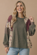 Load image into Gallery viewer, Mixed Media Patchwork Pullover Knit Top
