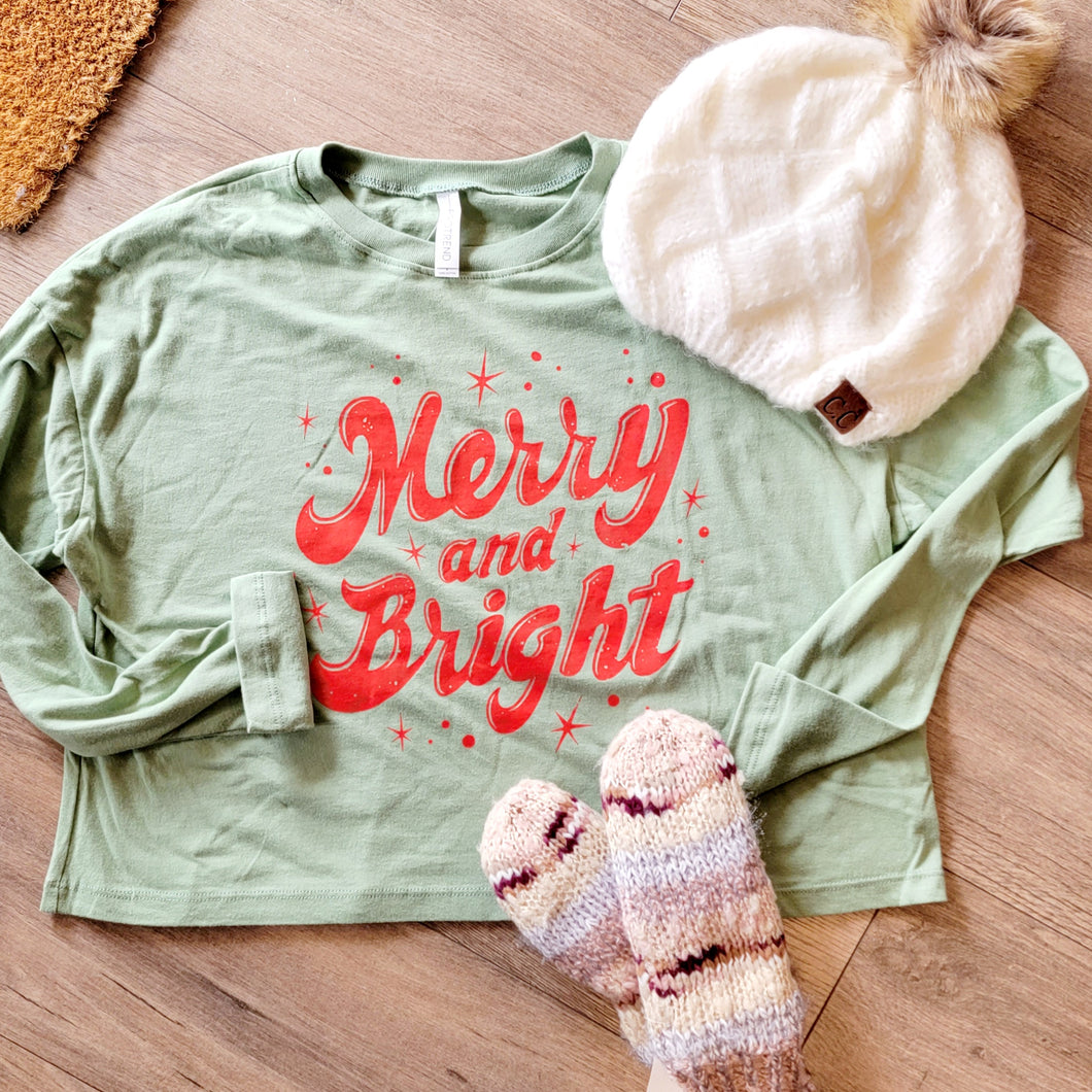 Merry and Bright Long Sleeve Christmas Tee